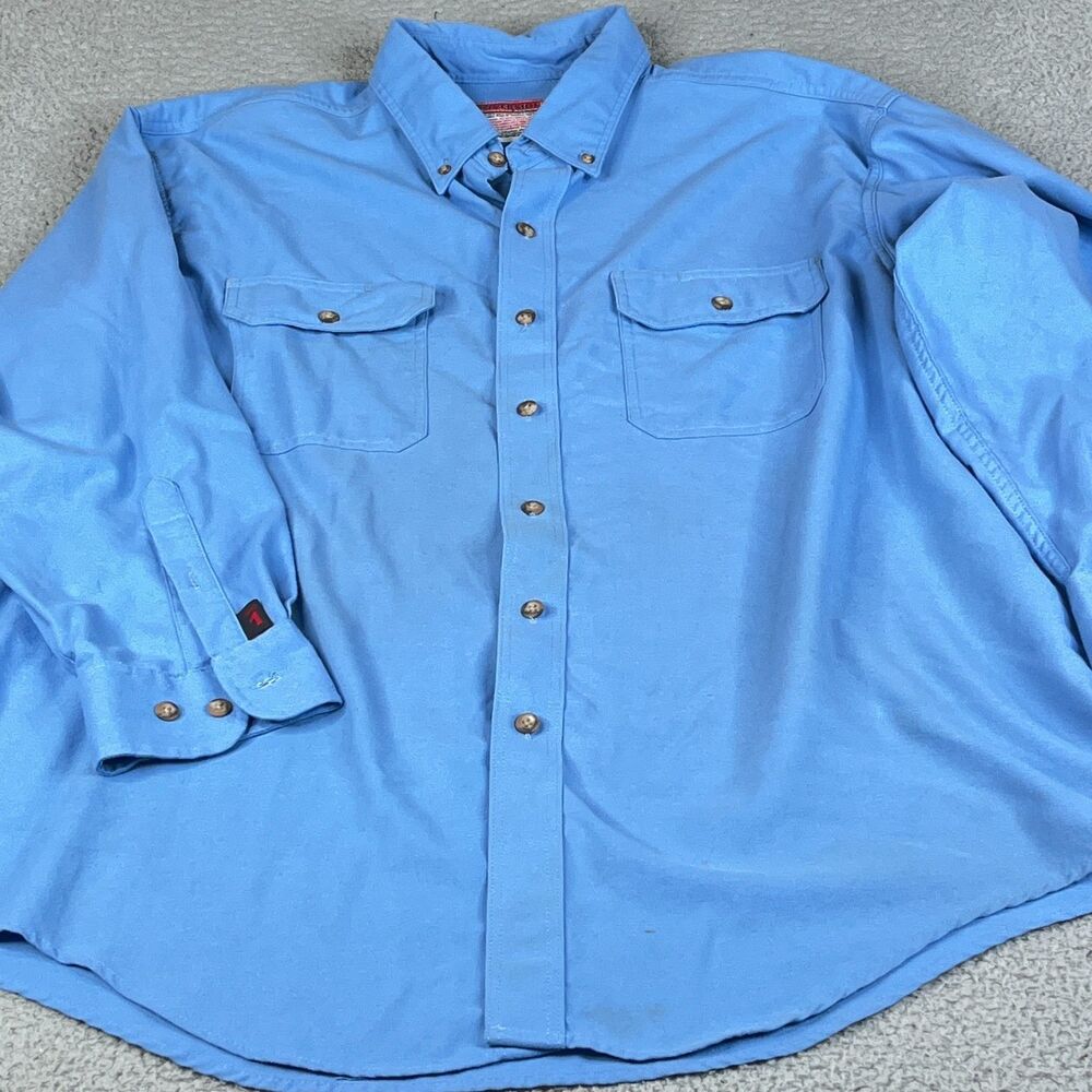 RIVERSIDE  FR Shirt Men 2XL Long Sleeved Button Down HRC1 Arc 7.0 Fire Resistant